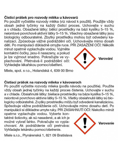 Sredstvo za čišćenje mliječnih vodova